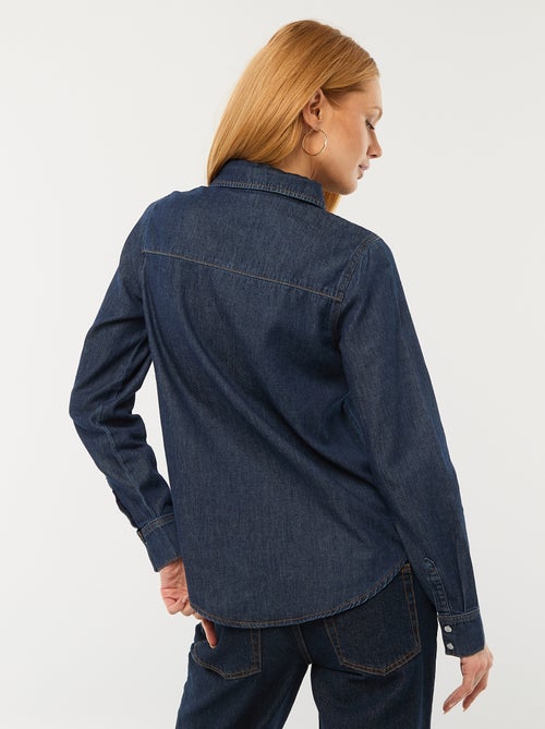 Camicia in denim con 2 tasche applicate con patta sul petto - Kiabi