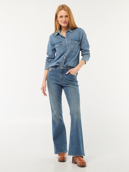 Camicia in denim con 2 tasche applicate con patta sul petto - Kiabi