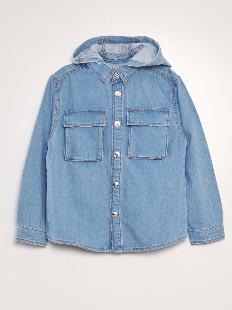 Camicia in denim con cappuccio BLU - Kiabi