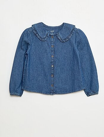 Camicia in denim con colletto Claudine