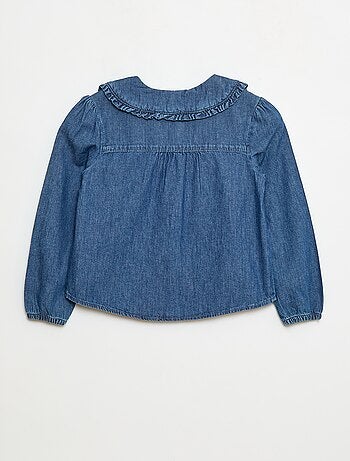 Camicia in denim con colletto Claudine