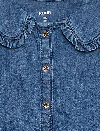 Camicia in denim con colletto Claudine