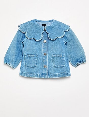 Camicia in denim con colletto Claudine
