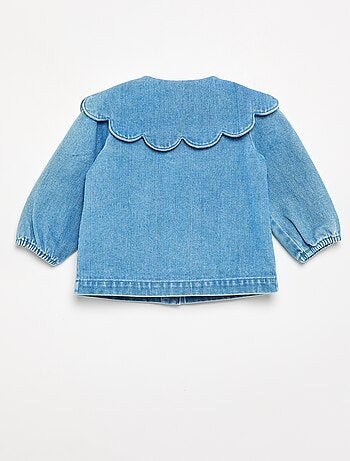 Camicia in denim con colletto Claudine