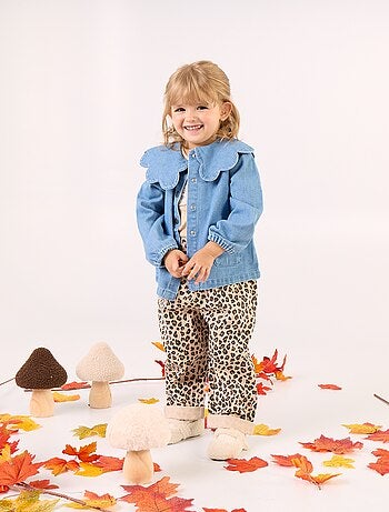 Camicia in denim con colletto Claudine