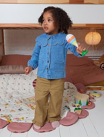 Camicia in denim con colletto Claudine