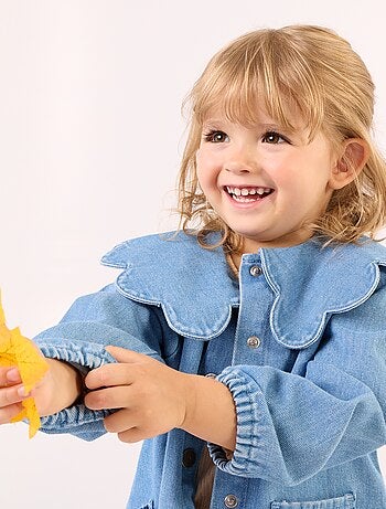 Camicia in denim con colletto Claudine
