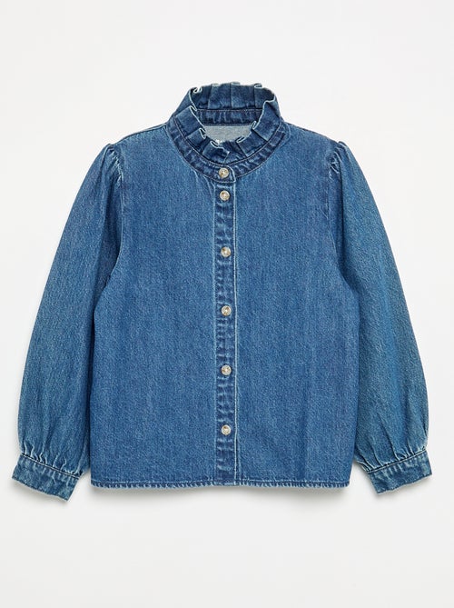 Camicia in denim con collo alto a balze - Kiabi Camicia in denim con collo alto a balze - Kiabi