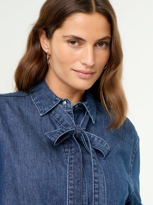Camicia in denim con collo lavallière - Kiabi