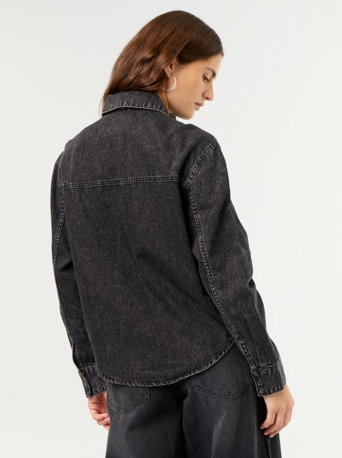 Camicia in denim con collo lavallière - Kiabi