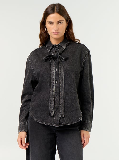 Camicia in denim con collo lavallière - Kiabi