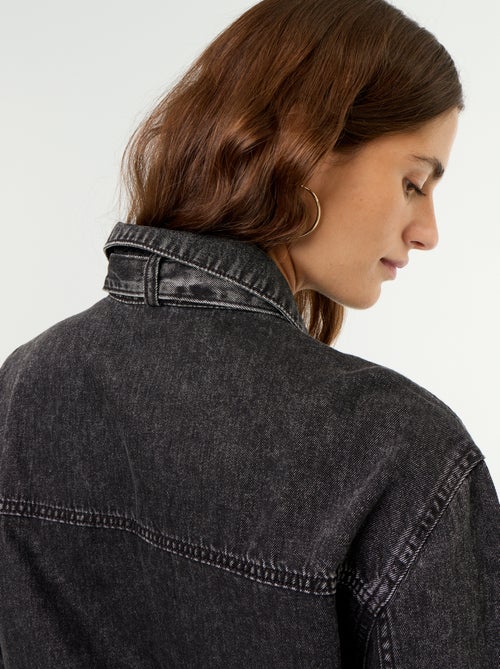 Camicia in denim con collo lavallière - Kiabi
