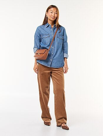 Camicia in denim con tasche con patta