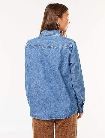Camicia in denim con tasche con patta