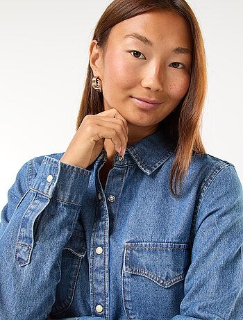 Camicia in denim con tasche con patta