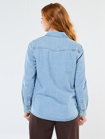 Camicia in denim con tasche con patta