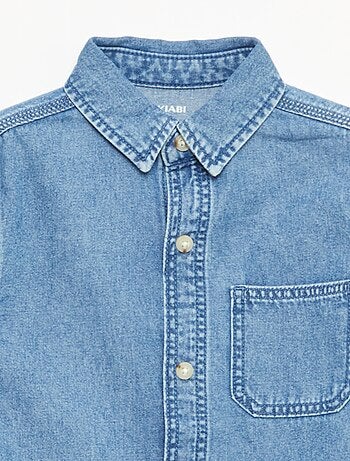 Camicia in denim con taschino sul petto