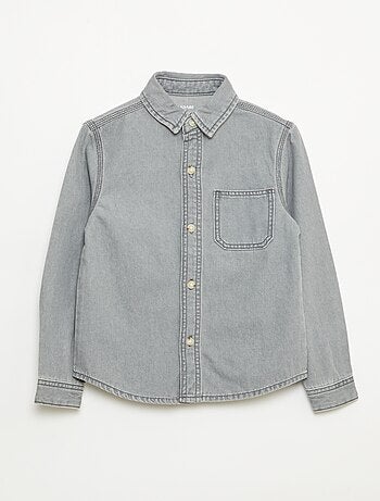 Camicia in denim con taschino sul petto