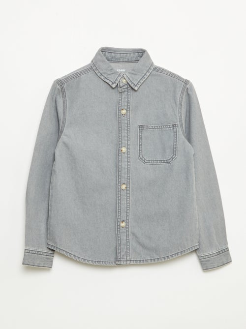 Camicia in denim con taschino sul petto - Kiabi