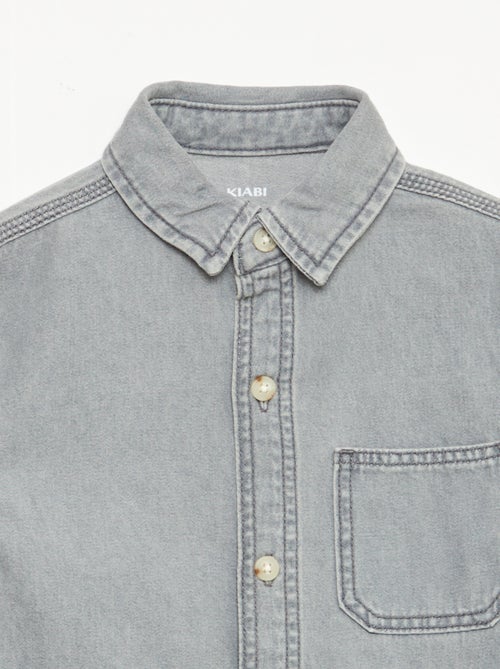 Camicia in denim con taschino sul petto - Kiabi