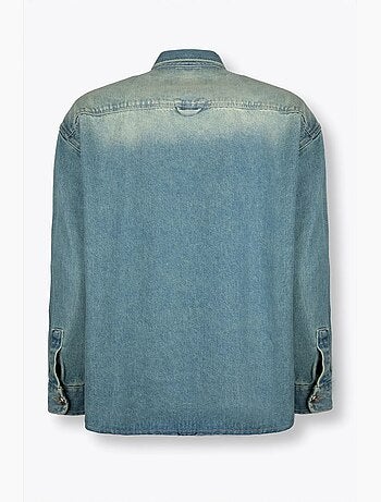 Camicia in denim da uomo con taschino giesto
