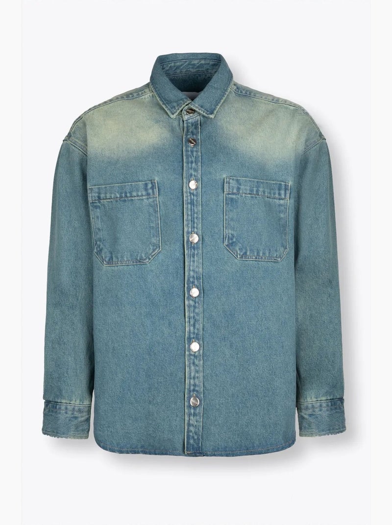 Camicia in denim da uomo con taschino giesto Blu zaffiro - Kiabi