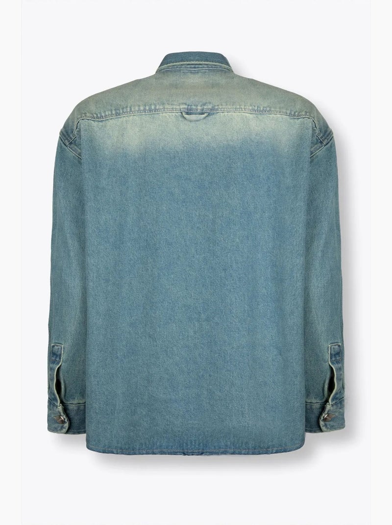 Camicia in denim da uomo con taschino giesto Blu zaffiro - Kiabi