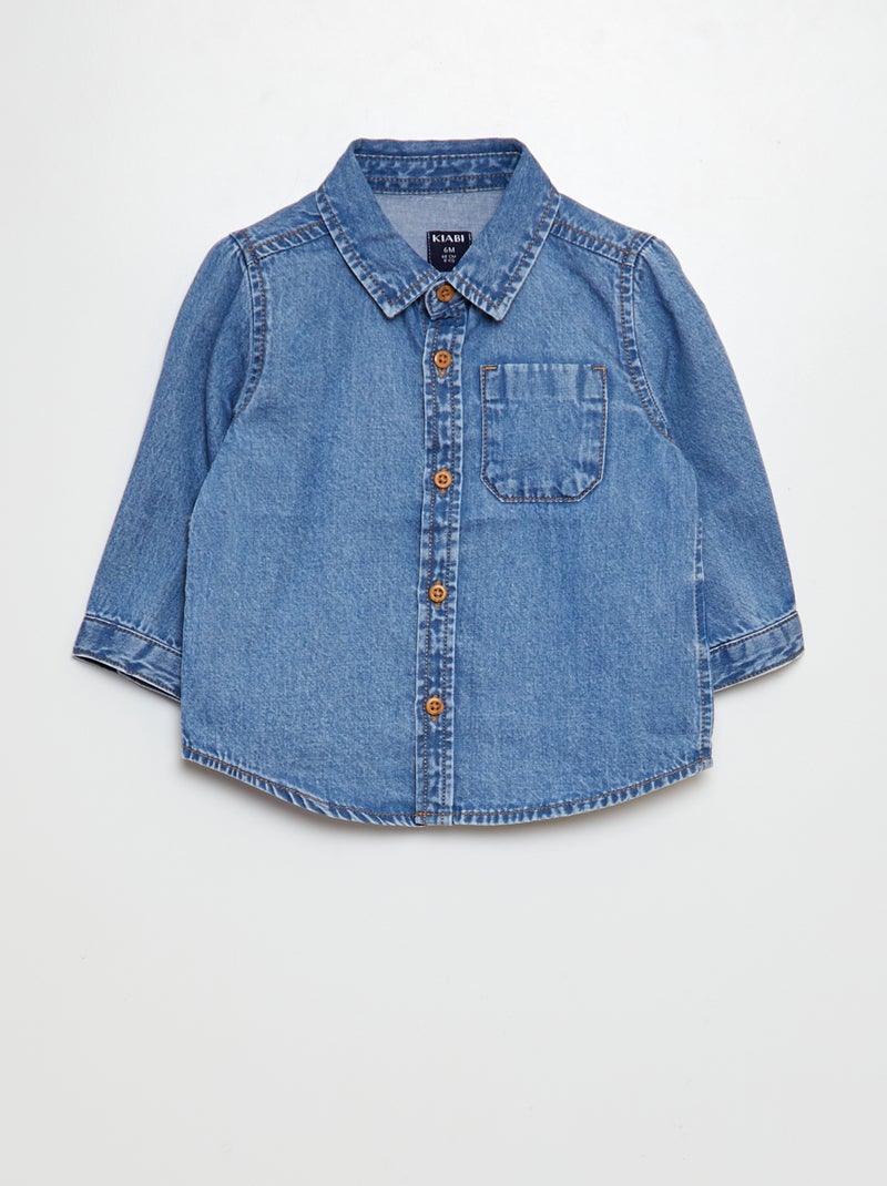Camicia in denim di cotone BLU - Kiabi