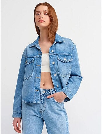 Camicia in denim di cotone da donna dilvin