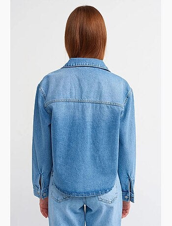 Camicia in denim di cotone da donna dilvin