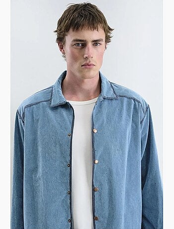 Camicia in denim di cotone oversize da uomo giesto