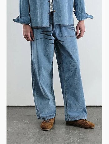 Camicia in denim di cotone oversize da uomo giesto