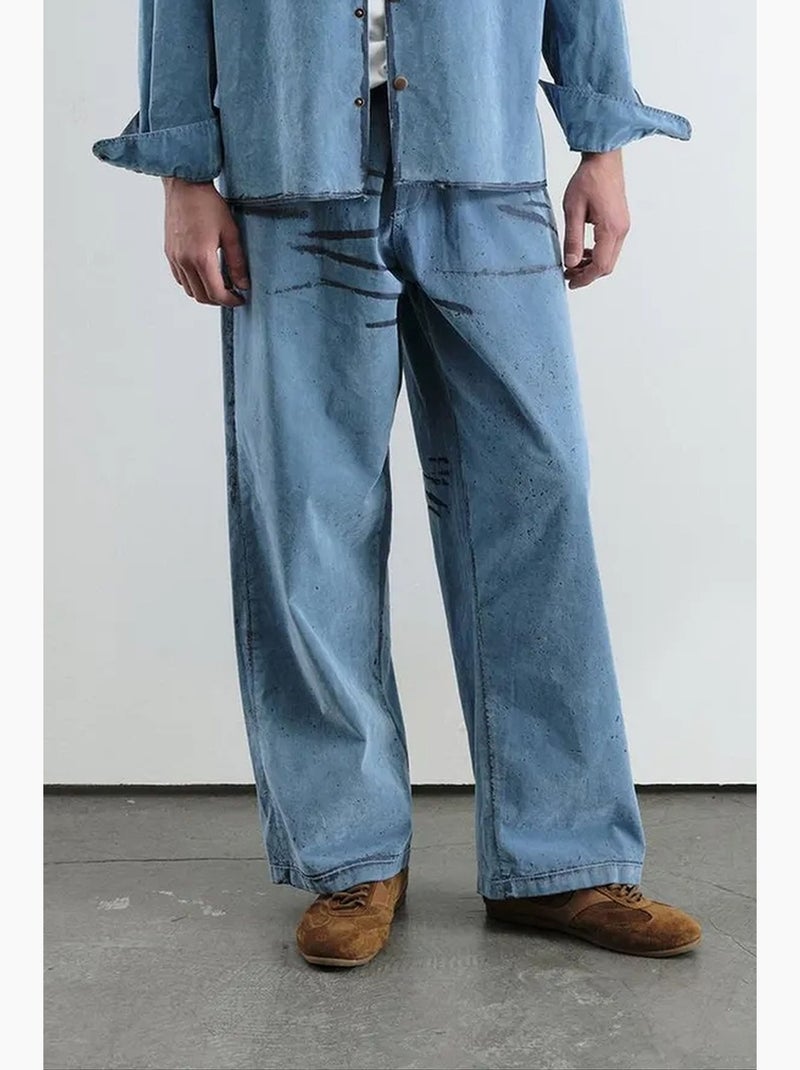 Camicia in denim di cotone oversize da uomo giesto Blu zaffiro - Kiabi