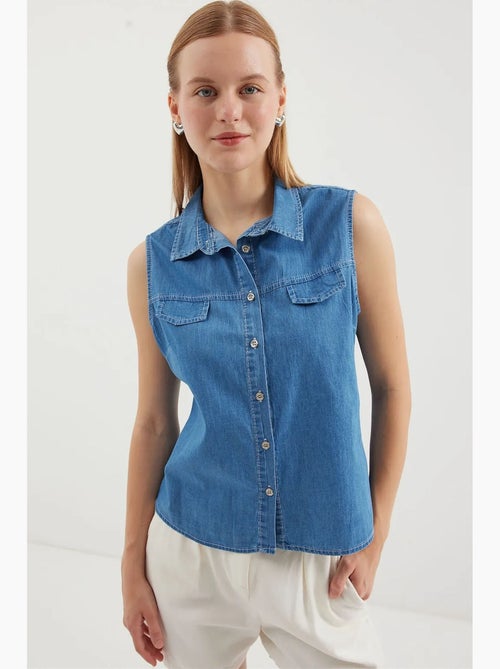 Camicia in denim di cotone senza maniche bdart - Kiabi