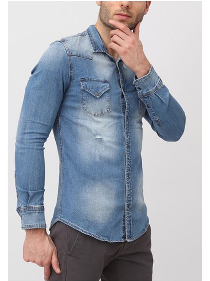 Camicia in denim Kebello Blu - Kiabi
