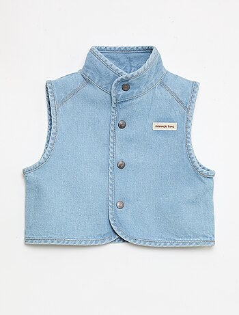 Camicia in denim senza maniche in cotone