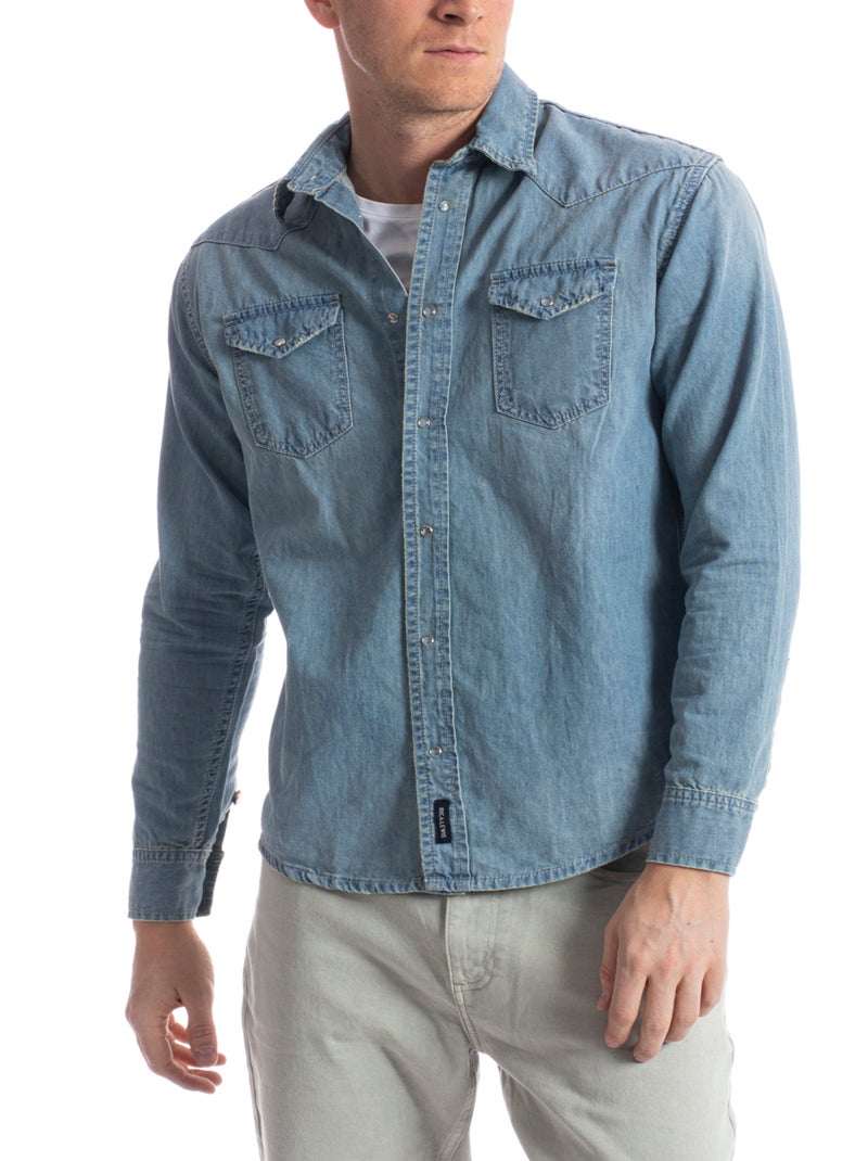 Camicia in denim western fit FURIO Blu - Kiabi
