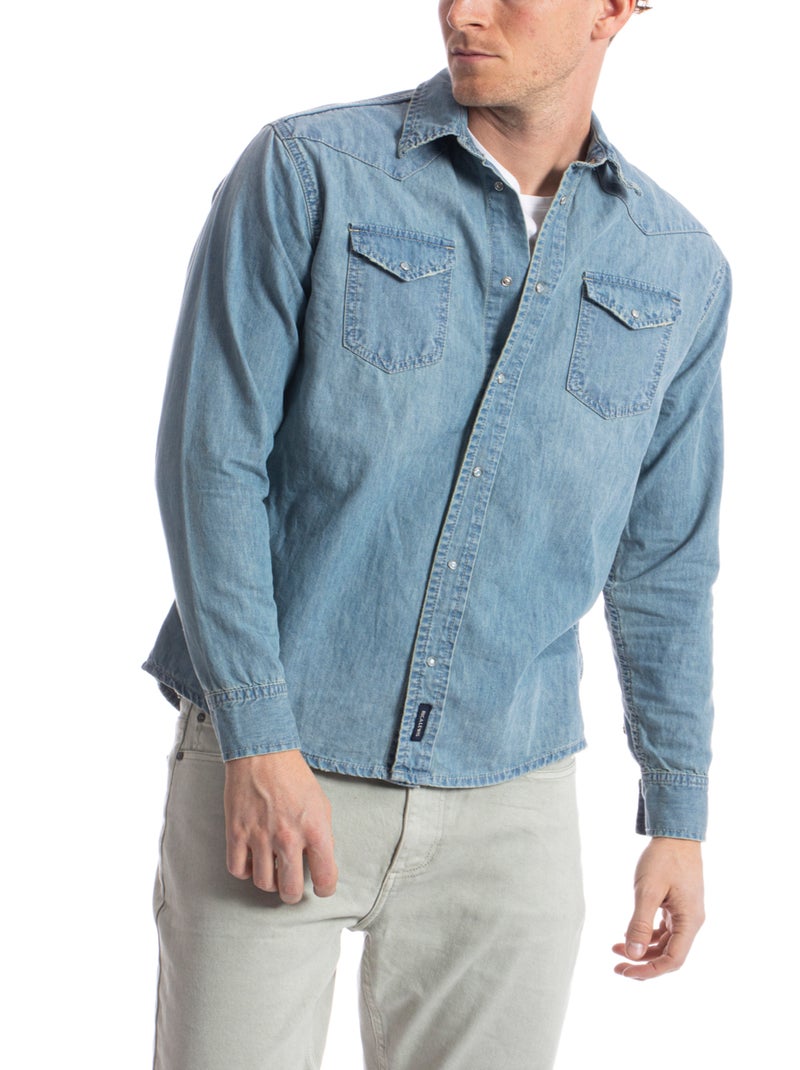 Camicia in denim western fit FURIO Blu - Kiabi