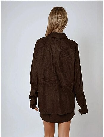 Camicia in finto suede con bottoni hiccup