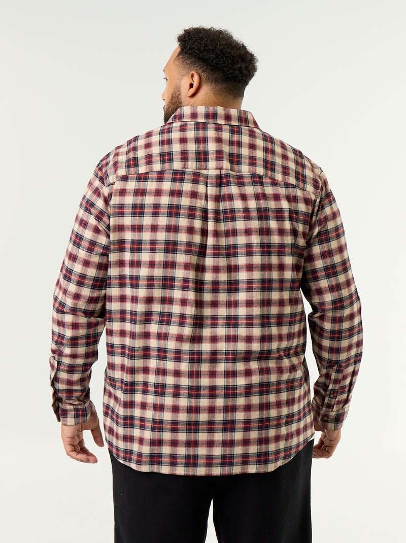 Camicia in flanella a fantasia Marrone - Kiabi