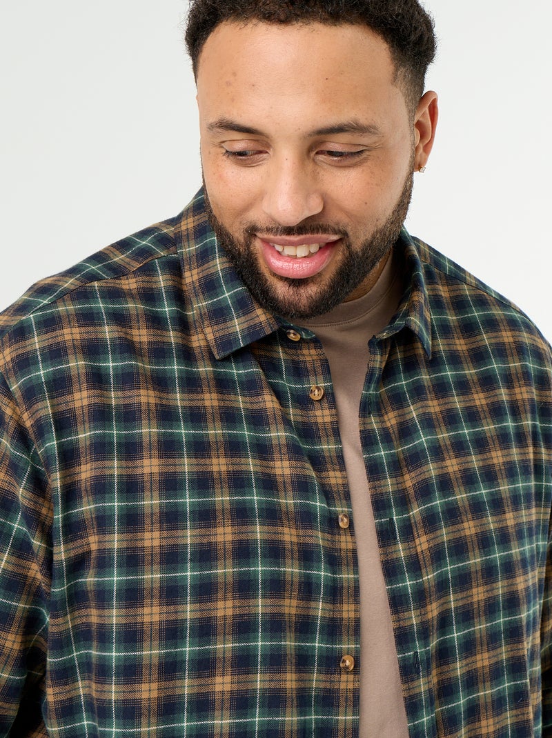 Camicia in flanella a fantasia Verde - Kiabi