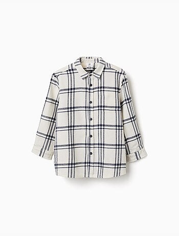 Camicia in flanella a manica lunga con motivo a quadri