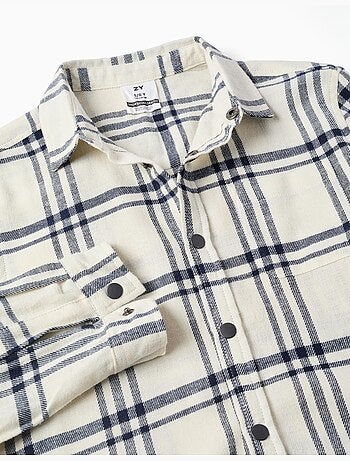Camicia in flanella a manica lunga con motivo a quadri