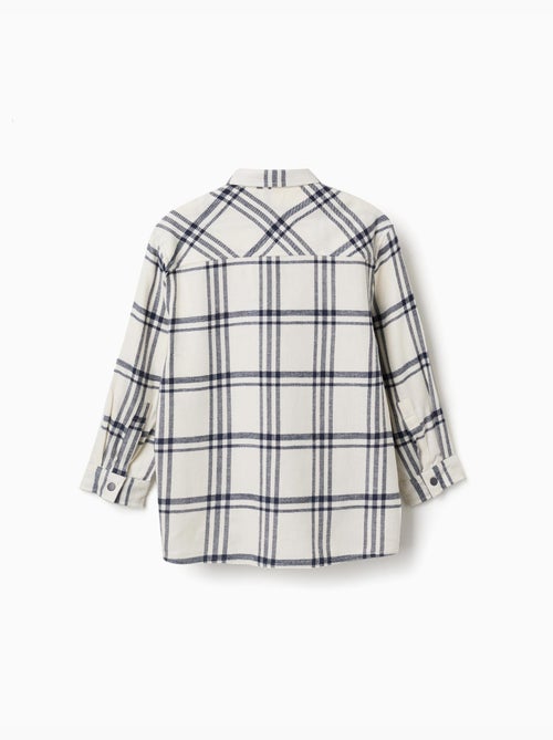 Camicia in flanella a manica lunga con motivo a quadri - Kiabi