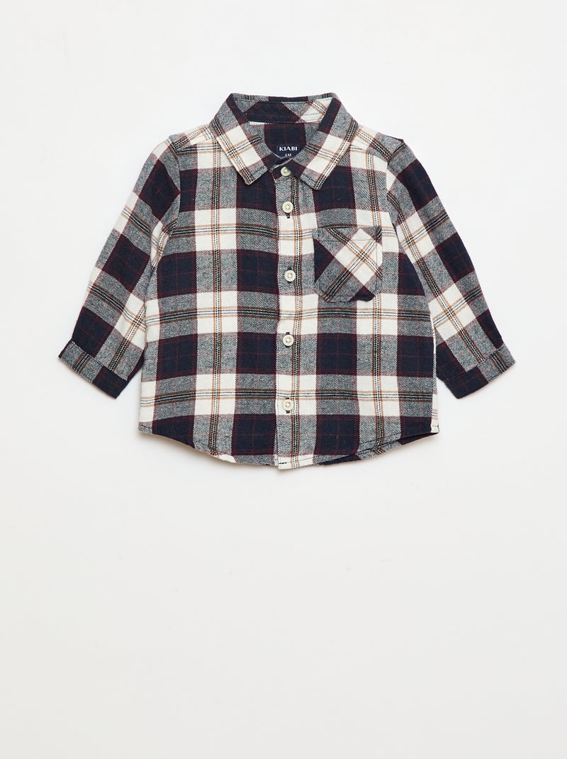 Camicia in flanella a quadri Bianco - Kiabi