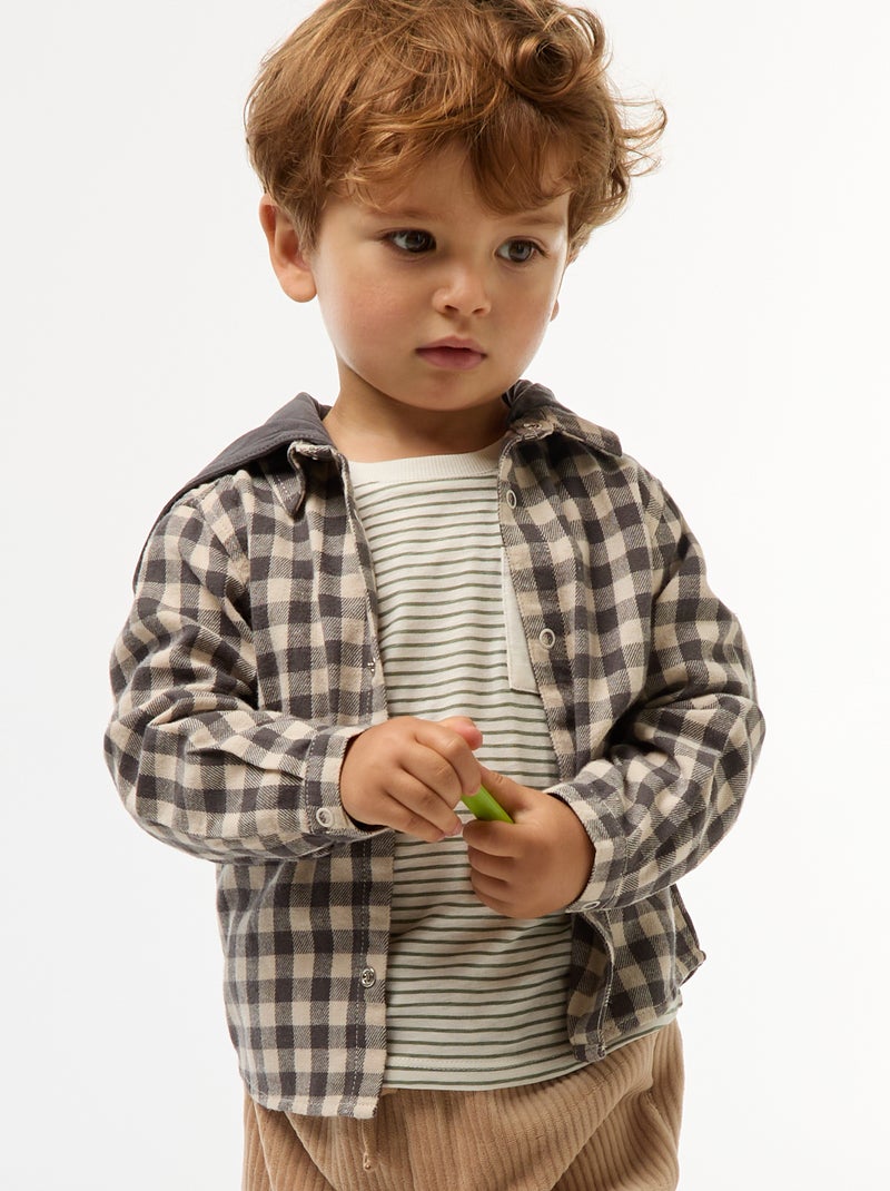 Camicia in flanella a quadri Bianco - Kiabi