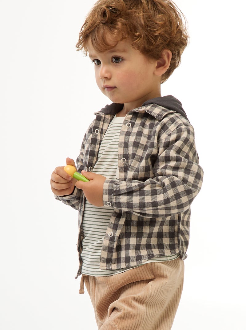 Camicia in flanella a quadri Bianco - Kiabi