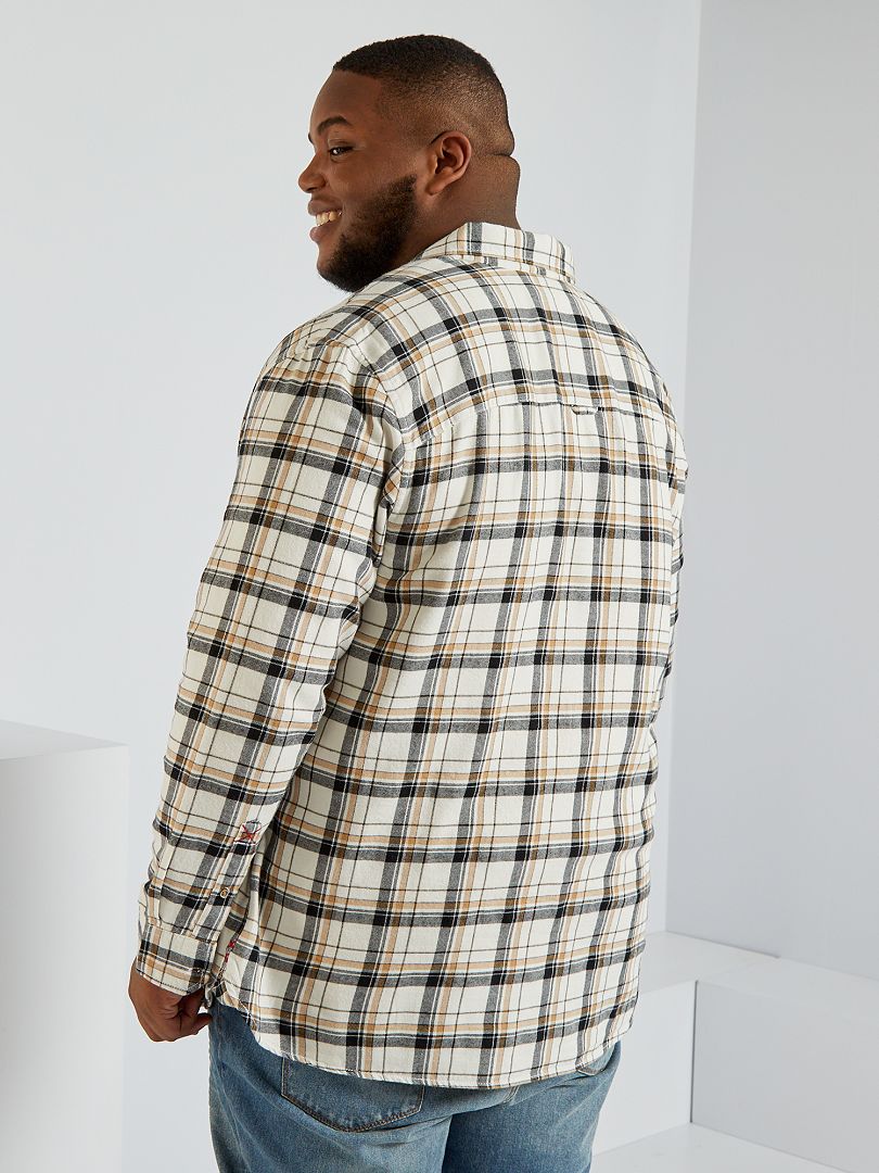 Raff&Taff Camicia Da Boscaiolo In Flanella Termica – Quadri Nevi/Bianco, Taglia XXXL, Unisex - 5
