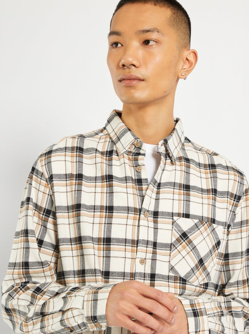 Camicia in flanella a quadri BIANCO - Kiabi