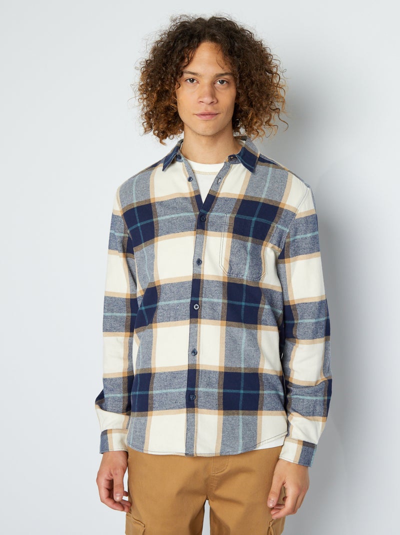 Camicia in flanella a quadri BLU - Kiabi